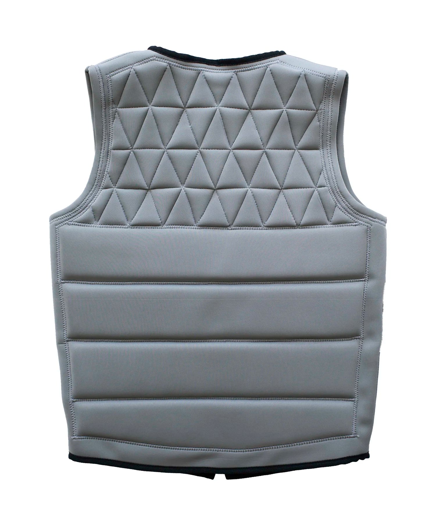 Gray quilted vest on a white background